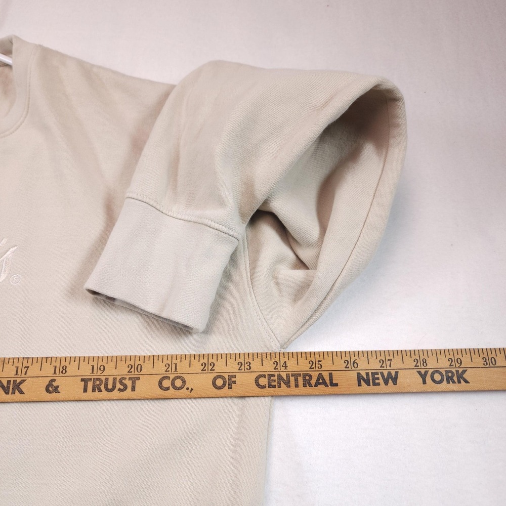 Cabelas Fleece Pullover Sweatshirt Mens Large Beige Crew Neck Outdoor - Picture 7 of 9